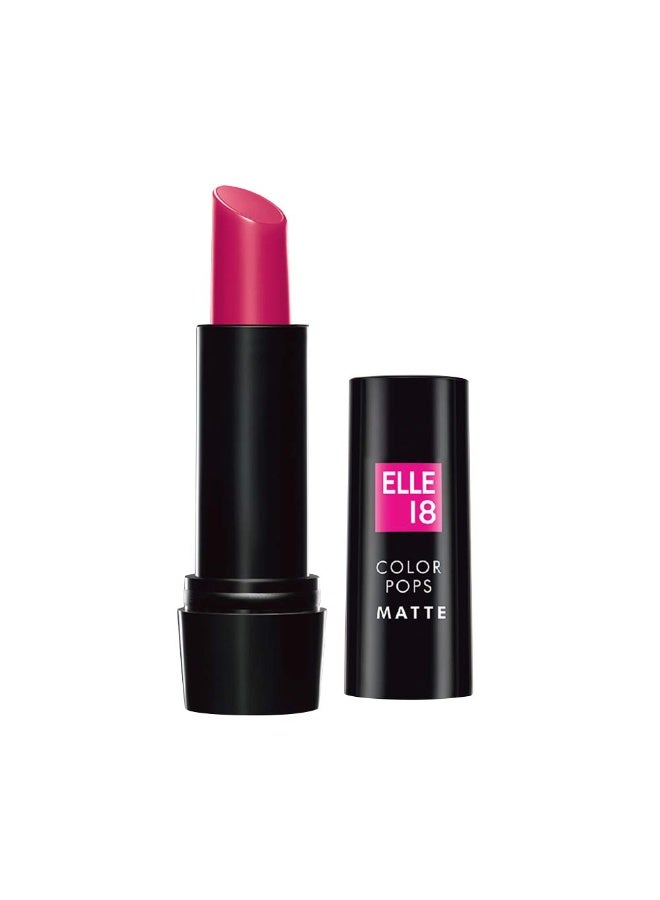 Elle 18 Color Pop Matte Finish Lip Color, P24, Pink Show, 4.3G & Eye Drama Kajal, Super Black, Smudgeproof & Waterproof, 0.35G - Image 2